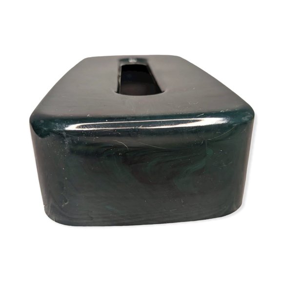 Vintage Hygiene Industries Green/Black Faux Marble Plastic Tissue Cover - Picture 5 of 11